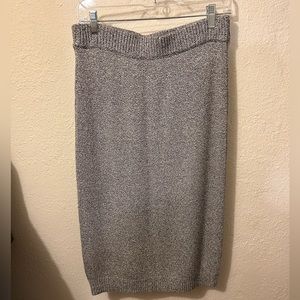 Knit straight midi skirt